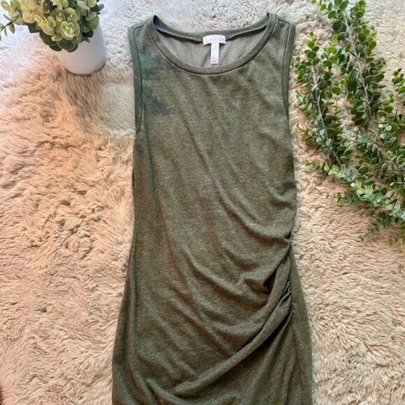 Leith Green Ruched Dress – Size Small, Sleek & Stylish - Picture 1 of 3